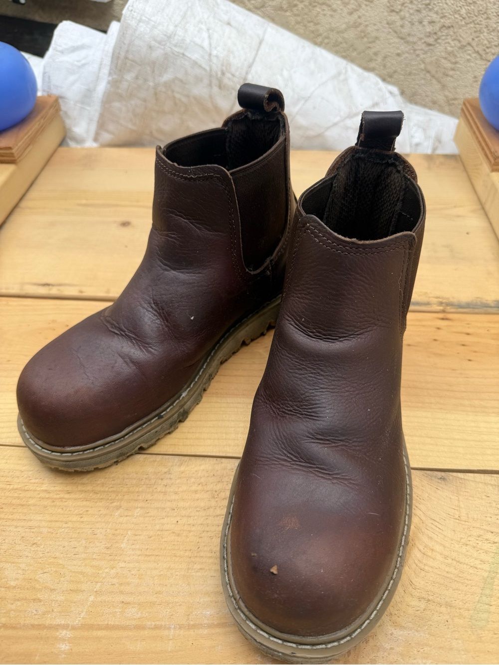 DEWALT Women’s Brown Leather Chelsea Work Boots Size 7 Steel/Soft Toe Work Boots